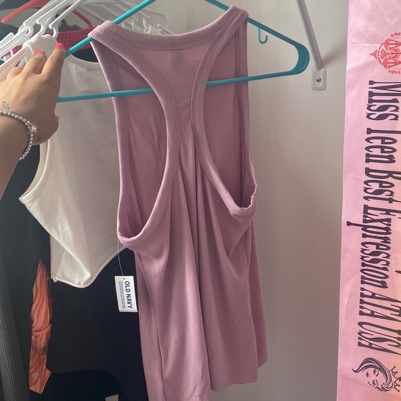 Pretty violet ribbed fitted tank (size small) - Picture 2 of 2